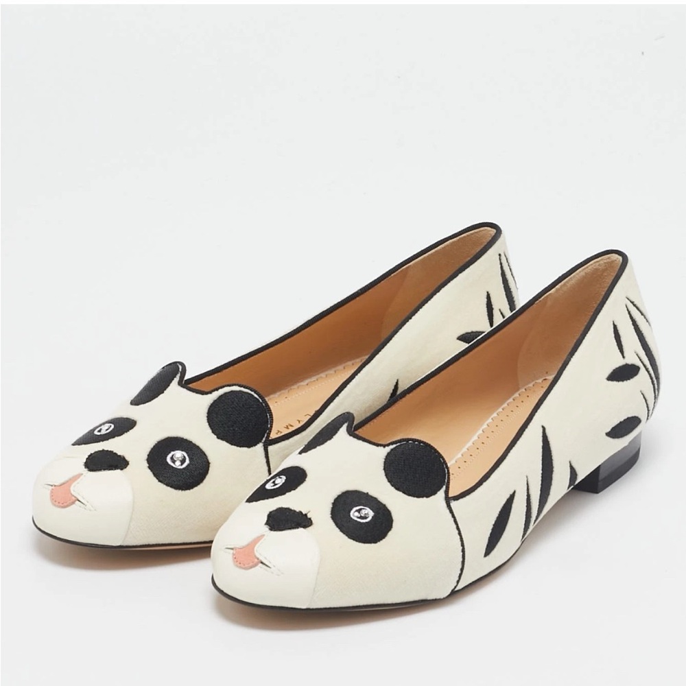 Charlotte Olympia Panda Loafers - Black and Cream